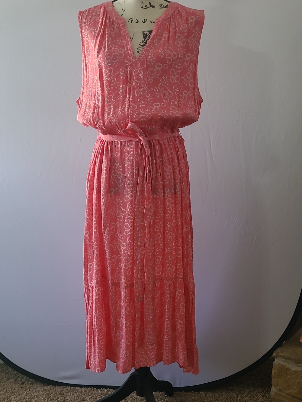 GAP Coral Floral Sleeveless Midi Dress - New With Tags